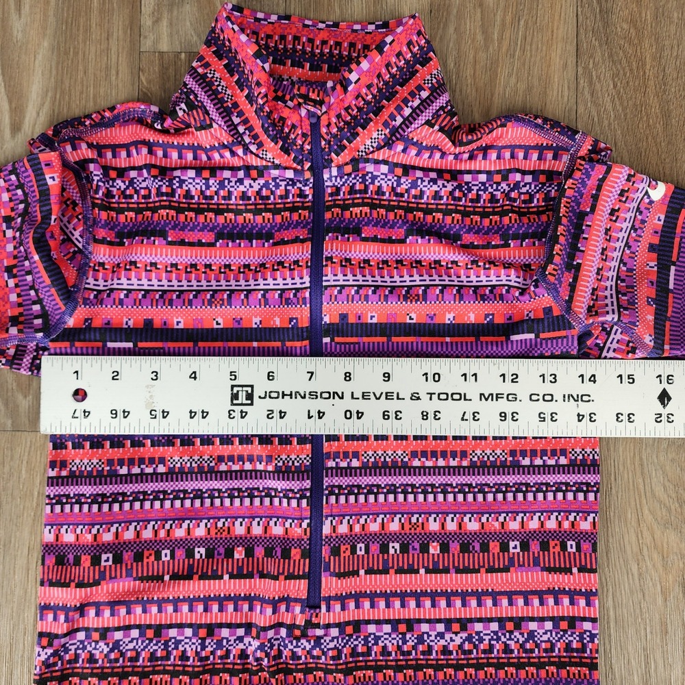 Nike Pro Dri-FIT Womens Small Quarter Zip Pullover Pink Purple Geometric Pattern - Picture 6 of 13